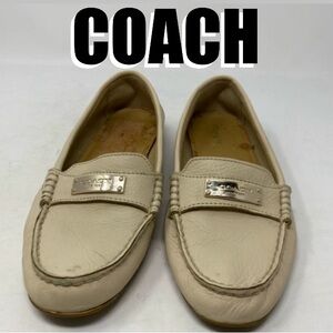 COACH Fredrica Tan Leather Loafers Size 7.5M Women’s